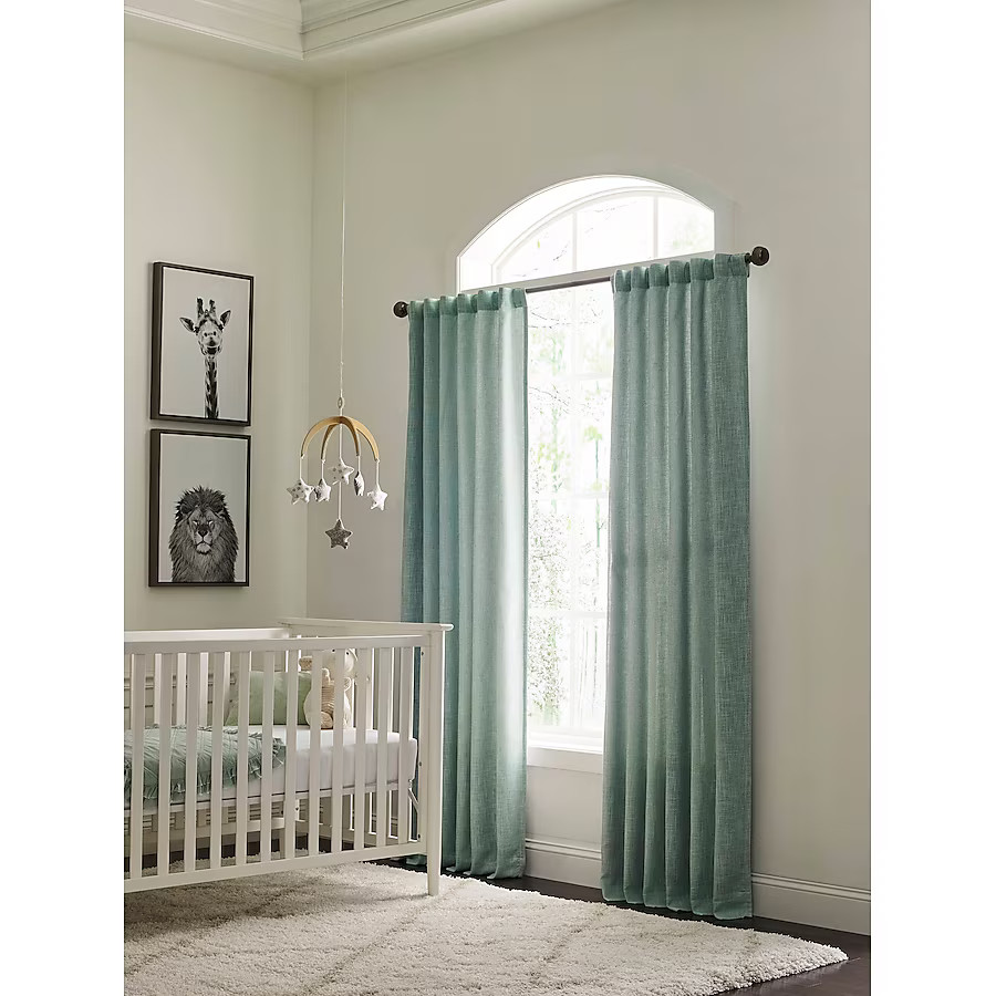 allen + roth 84-in Green Room Darkening Interlined Back Tab Single Curtain Panel | Lowe's