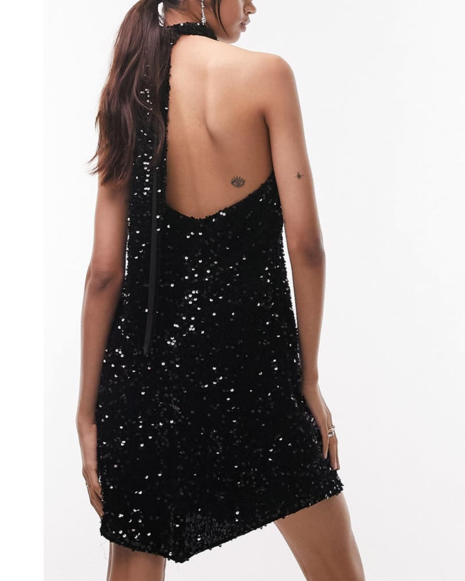 Black sequin dress, halter dress, black mini dress, sparkly dress

#LTKtravel #LTKunder100 #LTKHoliday