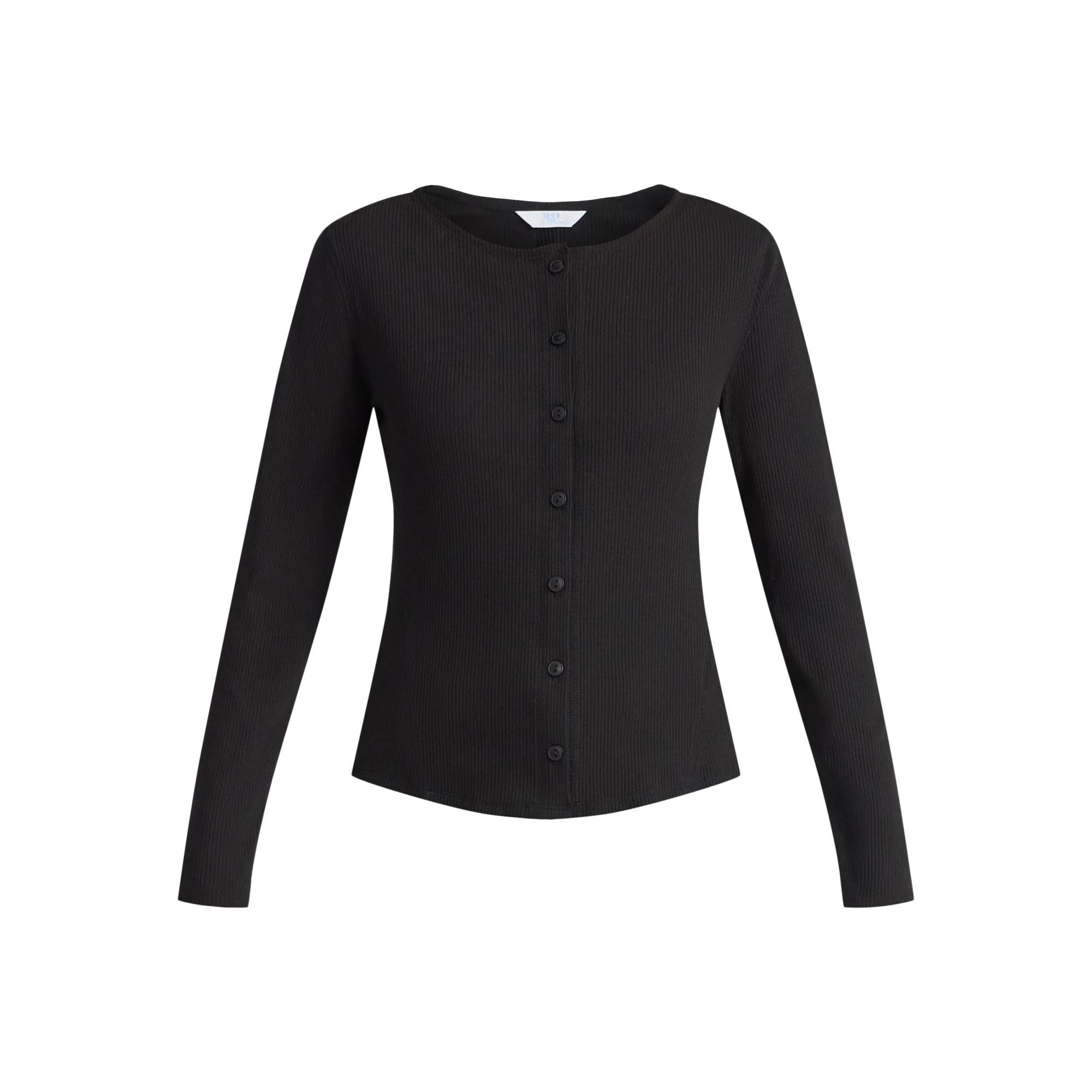 Time and Tru Women's Ribbed Knit Button Front Top, Sizes XS-XXXL | Walmart (US)