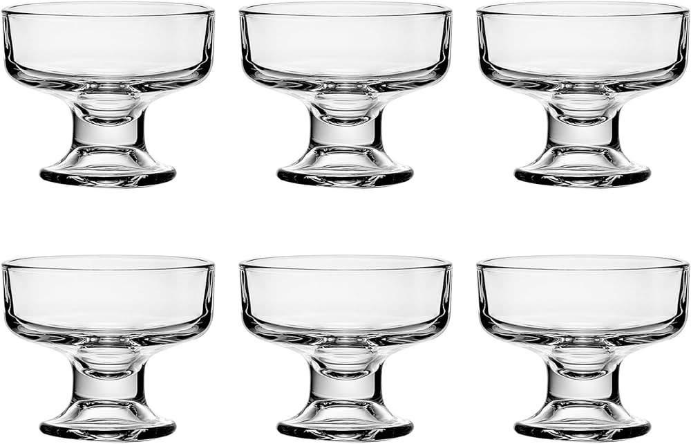 Glass Ice Cream Bowl Set, Small Clear Mini Footed Dessert Cups for Fruit Pudding Trifle Parfait S... | Amazon (US)