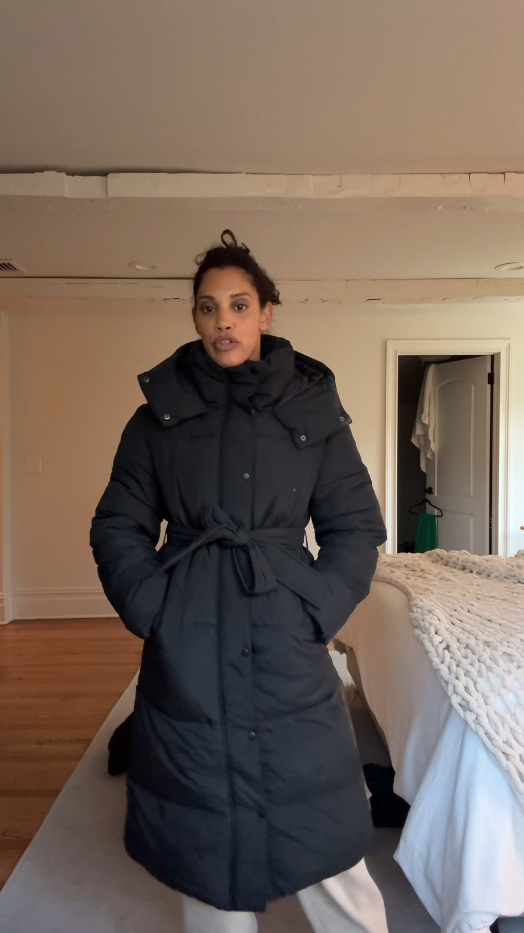 Long Black Coat that ties at the waist? Say less! On sale from the Gap today. #Gap

#LTKHoliday #LTKSaleAlert #LTKGiftGuide