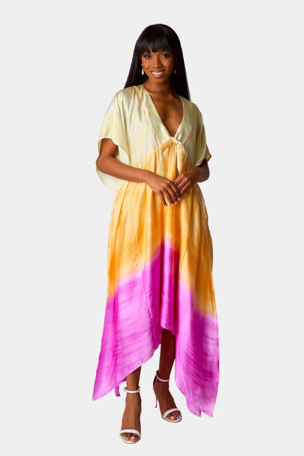 BuddyLove | Mamie Caftan Maxi Dress | Strawberry Limeade | BuddyLove