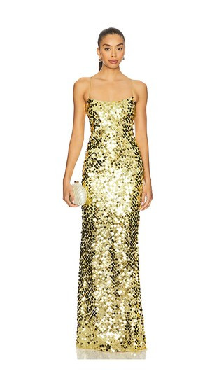 Paillette Cami Gown in Citrine | Revolve Clothing (Global)