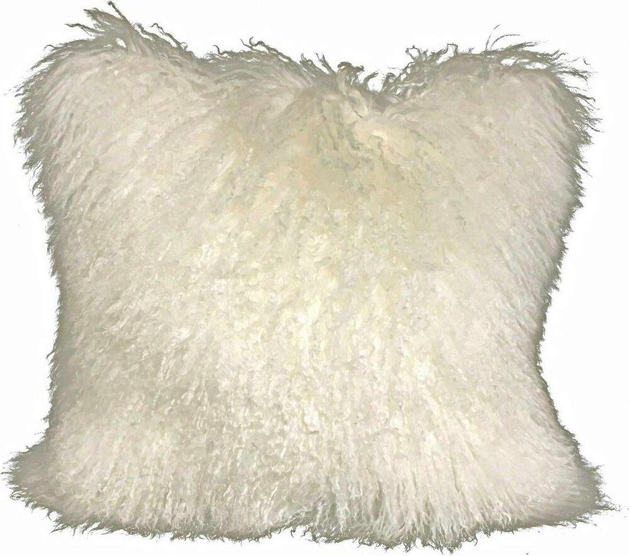 Homeroots Creamy Genuine Tibetan Lamb Fur Pillow With Microsuede Backing 334382 | 1stopbedrooms