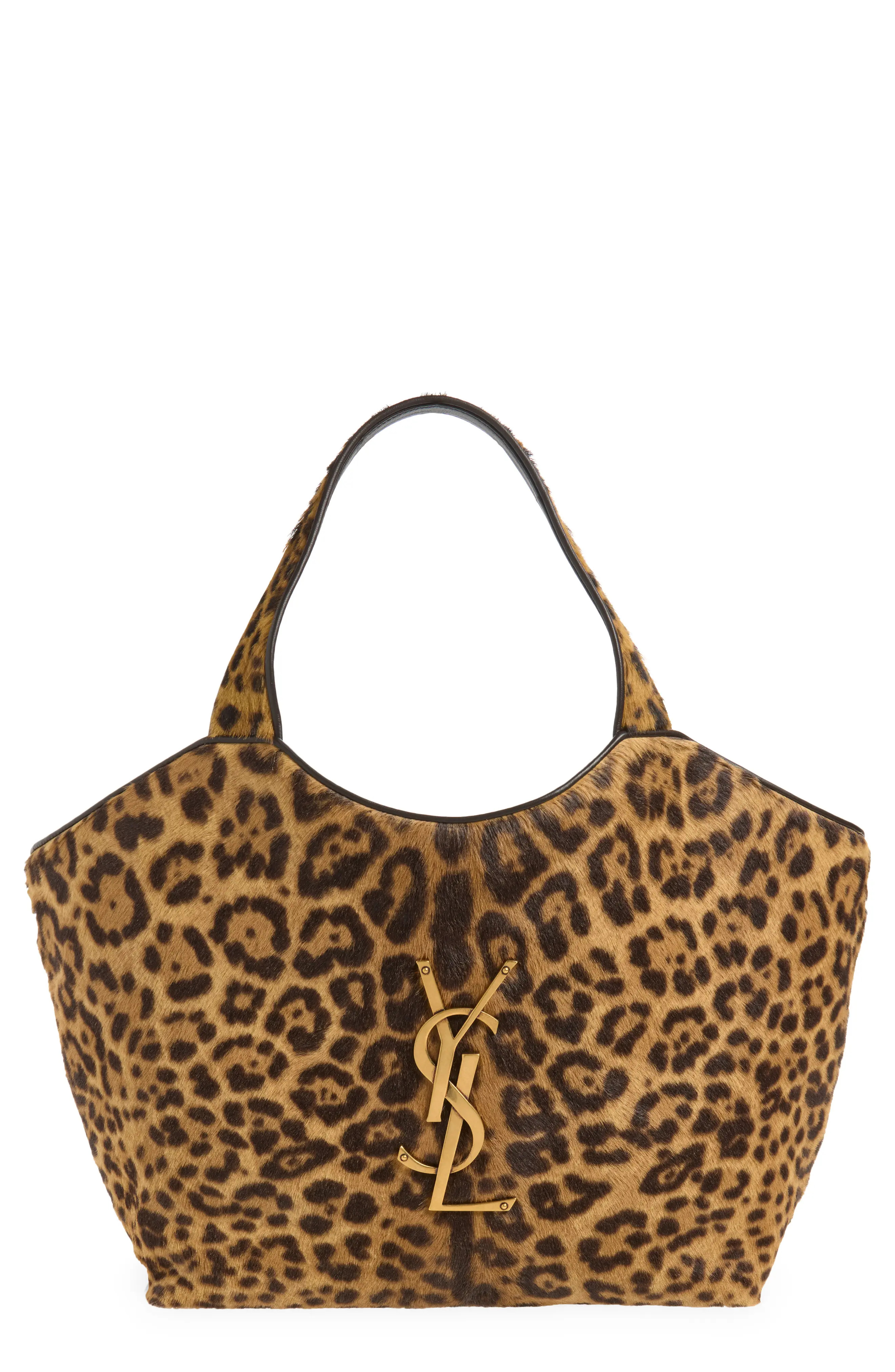 Saint Laurent Medium Icare Leopard Print Genuine Calf Hair Shopping Tote (Women) | Nordstrom | Nordstrom
