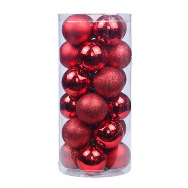Pretty Comy Shatterproof Red Plastic Christmas Ball Ornaments, 24 Count (1.2") - Walmart.com | Walmart (US)