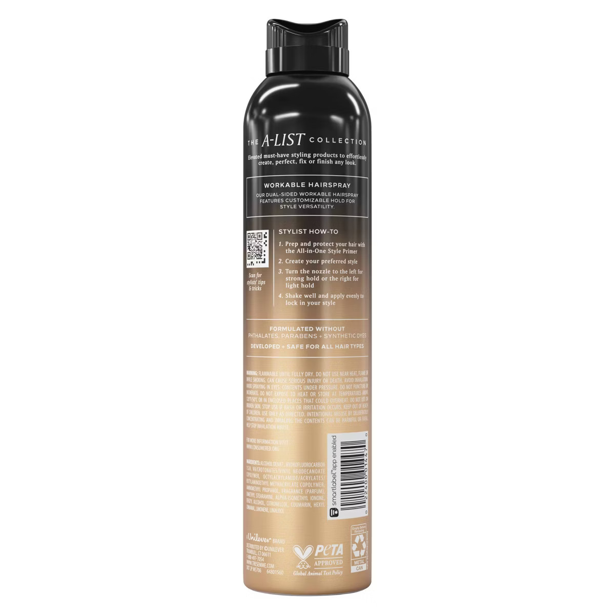 Tresemme A-List Collection Workable Hairspray, Golden Vanilla & Sandalwood Scent - 8.5oz | Target