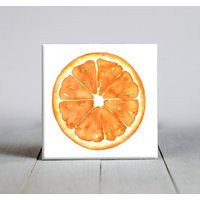 Orange Ceramic Tile - Decorative Fruit Lover Gift Unique Food Gifts | Etsy (US)