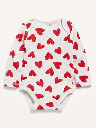 Printed Long-Sleeve Ribbed Bodysuit for Baby | Old Navy (US)