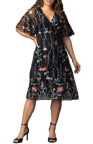 Kiyonna Women's Sonnet Embroidered Cocktail Dress - Macy's | Macy's