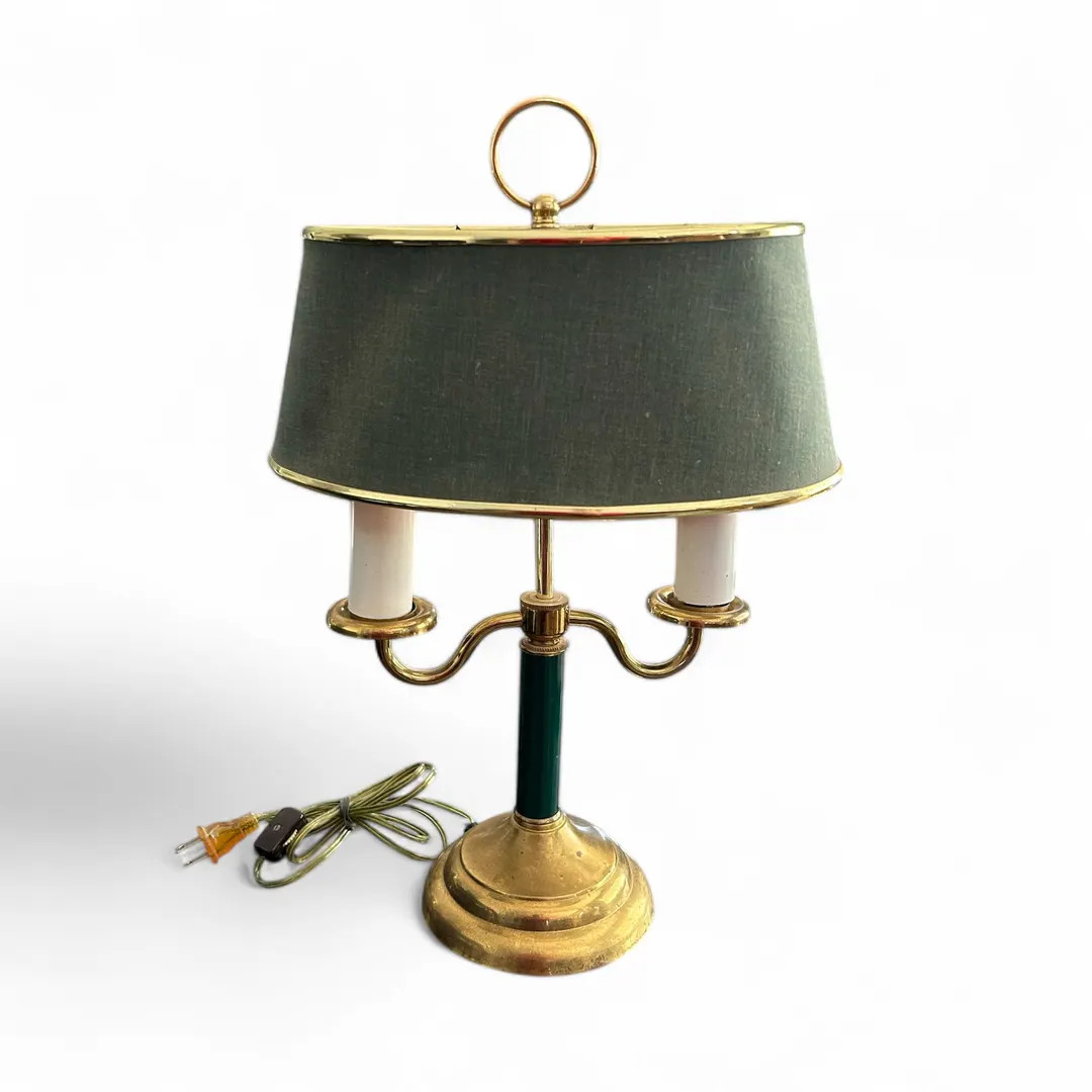 Beacon House Vintage Candelabra, Table Lamp, Forest Green Brass Vintage Lamp, - Etsy | Etsy (US)