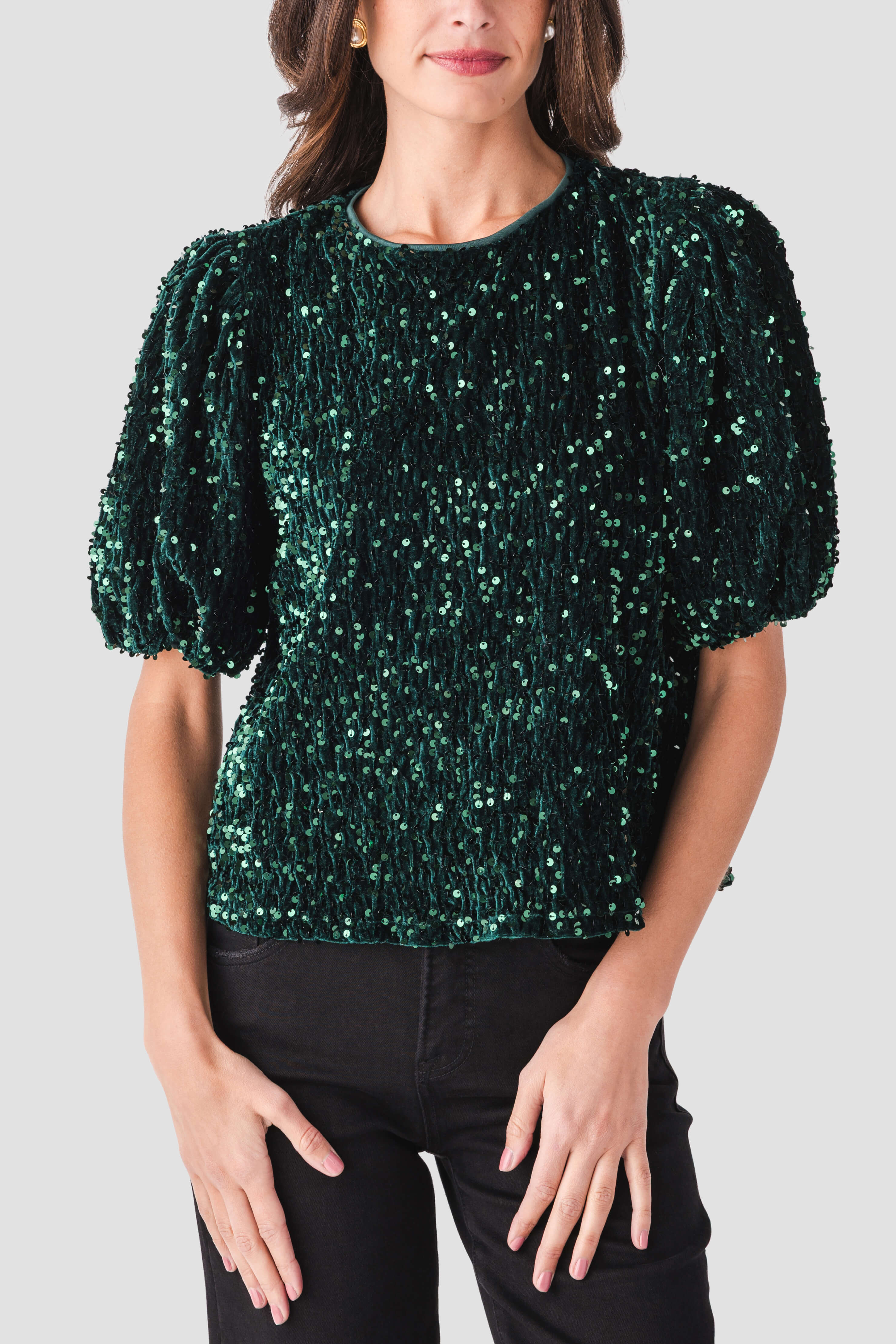 Vine & Love Sparkling Sequin Velvet Top | Social Threads