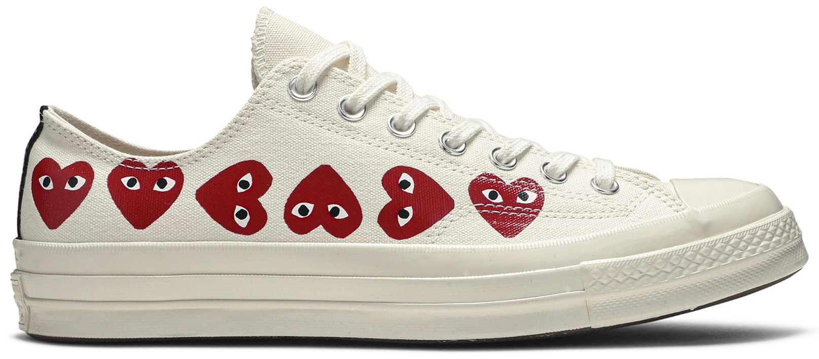 Buy Comme des Garçons Play x Chuck 70 Low Top 'Multi Heart' - 162975C | GOAT | GOAT