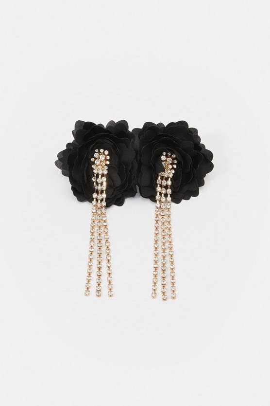 Flower Detail Drop Earrings | Karen Millen UK + IE + DE + NL
