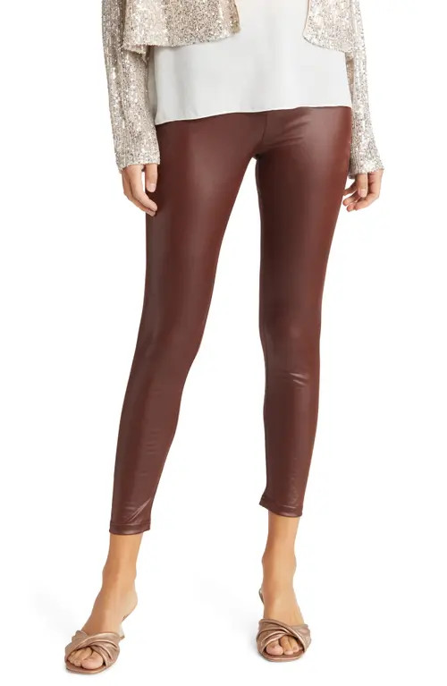 NIKKI LUND Women's Penelope Faux Leather Leggings in Burgundy at Nordstrom, Size Small | Nordstrom