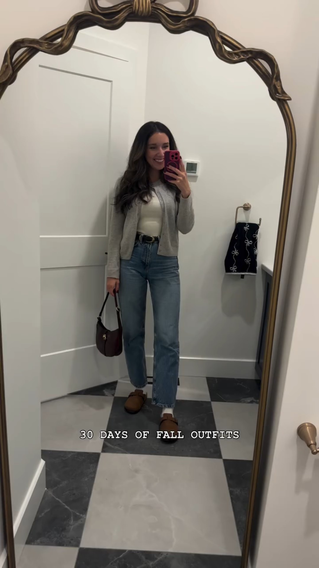 30 days of fall outfits, let’s goooooo!!! 🤎🍂

starting day 1 strong w/ this go-to look - a light cardi + denim accessorized w/ this season’s top selling shoe of the season! 😍

wearing XS in tank & cardi 
jeans fit tts
shoes fit tts

#LTKcanada #LTKbag #LTKbeauty