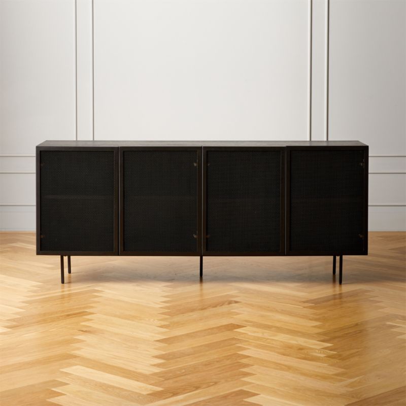 Trace Modern Black Wire Mesh Cabinet Credenza + Reviews | CB2 | CB2