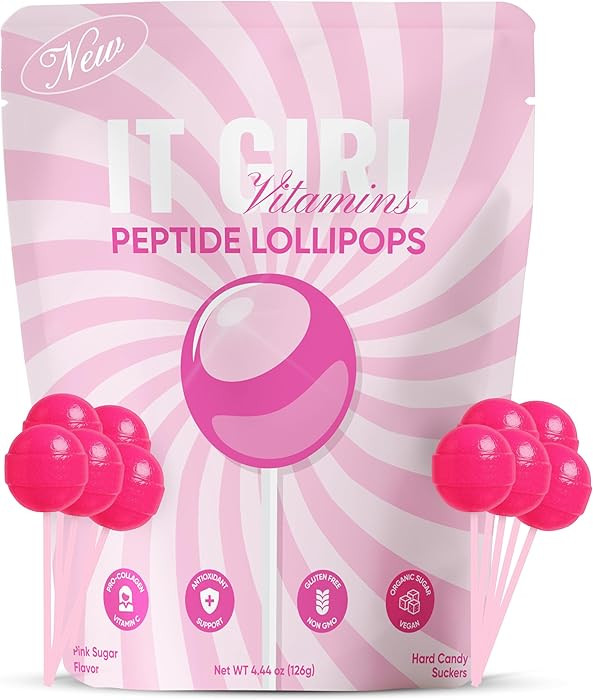 Collagen Peptide Beauty Lollipops for Women and Teens, Hyaluronic Acid and Vitamin C, Hair Skin a... | Amazon (US)