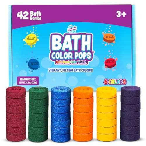 Tub Works® Bath Color Pops™ Moisturizing Kids Bath Bombs, 42 Count | Bath Bomb Refills for Bath Color Brush | Nontoxic & Fragrance-Free | 6 Unique Colors | Fizzy, Vibrant Water Color Tablets | Amazon (US)