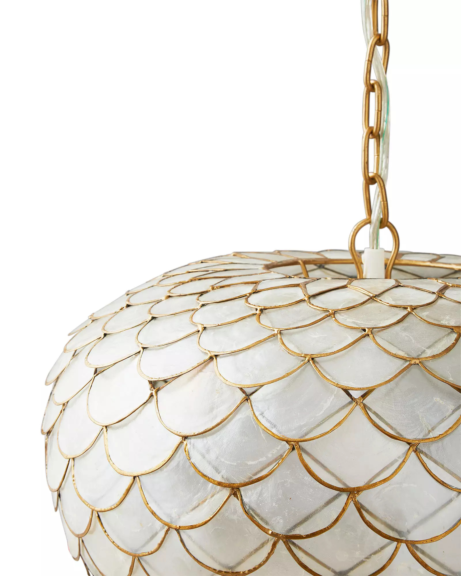 Capiz Scalloped Chandelier | Serena and Lily