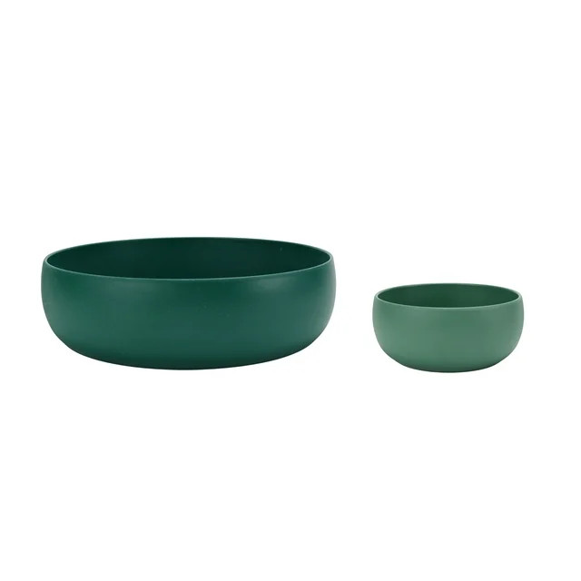 Mainstays by Becky G. & Alejandra Bamboo Melamine Serving Bowl & Dip Bowl, Green | Walmart (US)