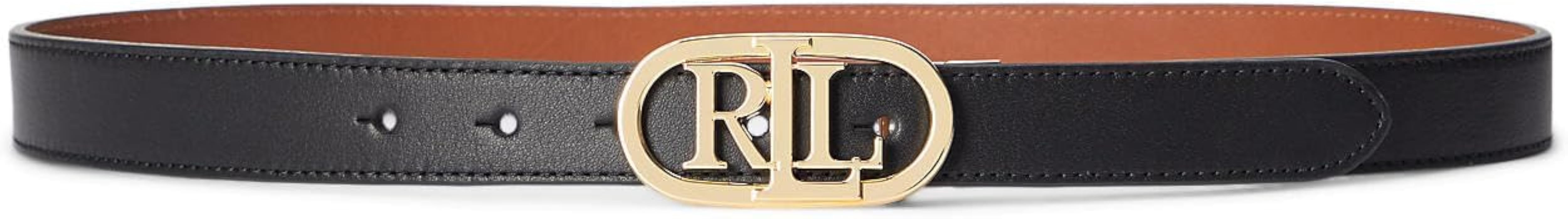 LAUREN Ralph Lauren Women's Natural Smooth Oval Reversible 25 Belt Skinny | Amazon (US)