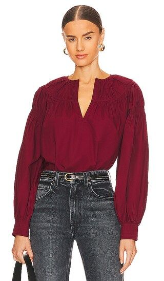 Ora Blouse in Bordeaux | Revolve Clothing (Global)