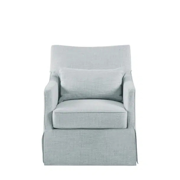Martha Stewart London Farmhouse Skirted Swivel Chair with Lumbar Pillow | Wayfair North America
