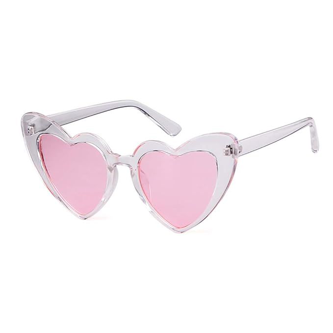 Heart Sunglasses Vintage Women Cat Eye Retro Mod Style Oversized Sun Glasses | Amazon (US)