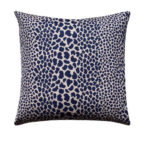 Cosmo Indigo Blue Leopard Print Pillow | Land of Pillows