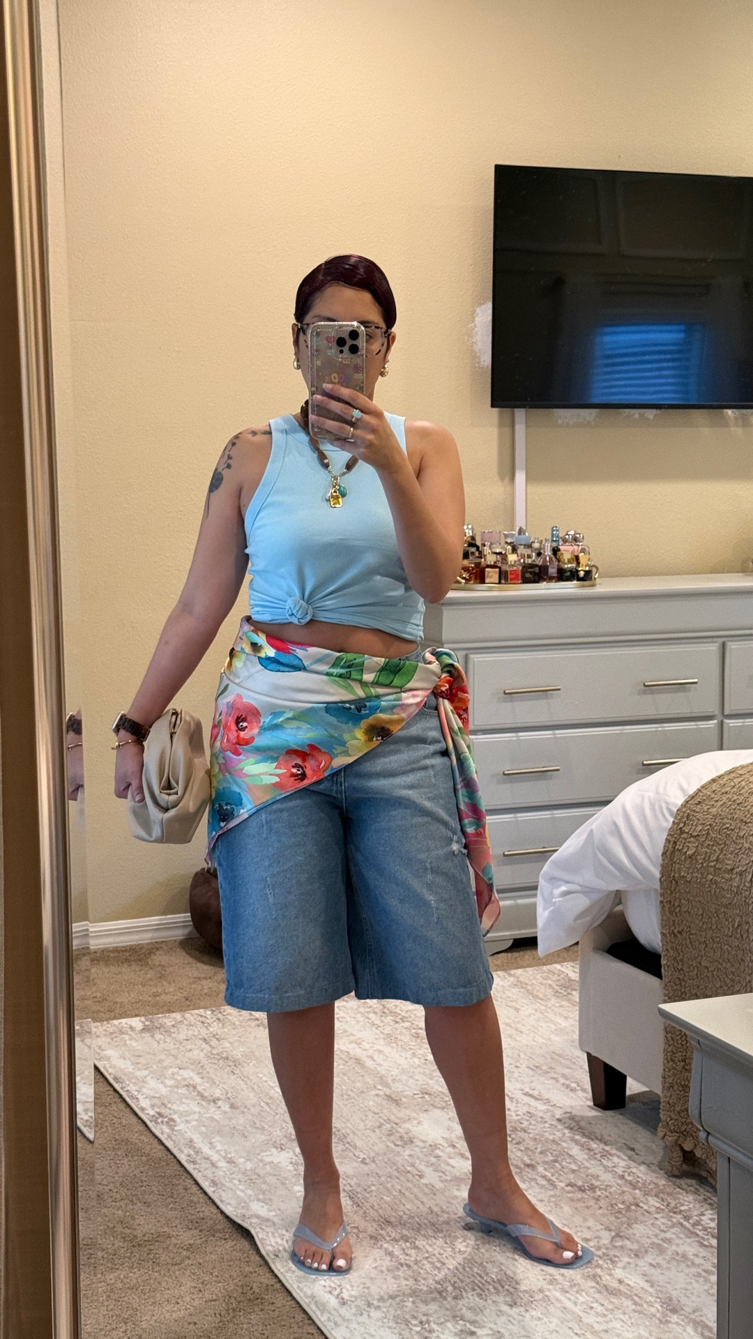 Casual spring outfit 
Denim Jorts, kitten heel sandals, spring style 

#LTKootd #LTKMidsize #LTKgrwm