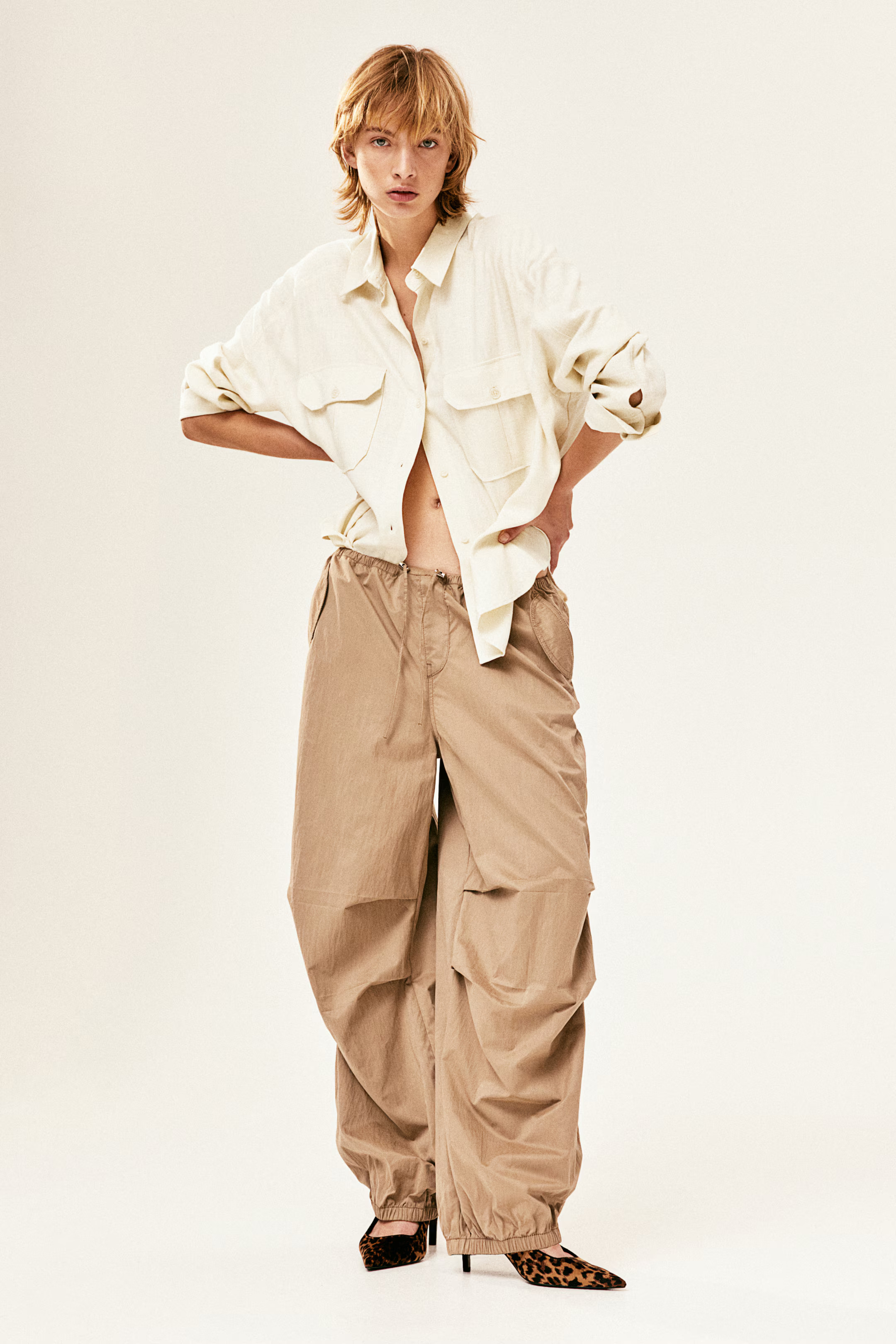 Oversized Linen-blend Cargo Shirt | H&M (US + CA)