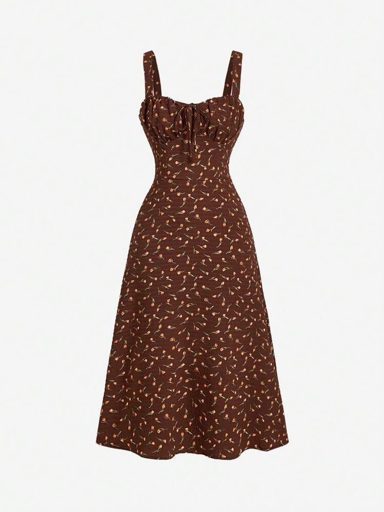 SHEIN MOD Women's Sweet Floral Print Romantic Countryside Style Mid-Length Vacation Dress,Mother Day Dress,Floral Dress,Summer Dresses For Women | SHEIN