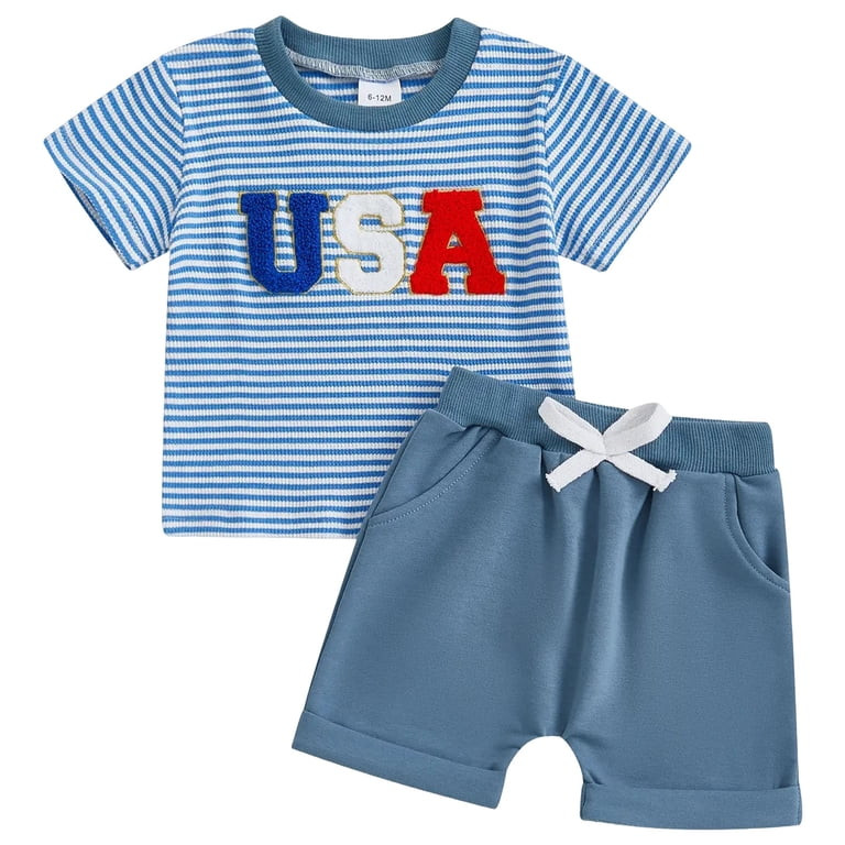 Zanarzt Baby Boy Clothes Summer Toddler Infant Baby Boys Summer Outfits 4th of July 250 Boy Short... | Walmart (US)