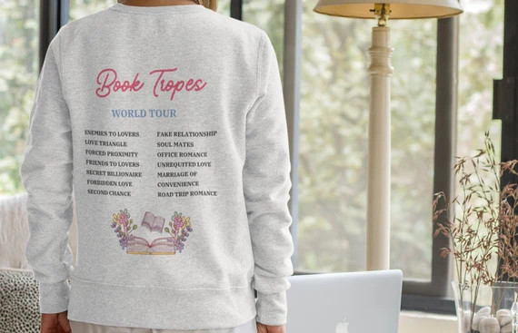 Romance Book Tropes World Tour Sweatshirt Enemies to Lovers - Etsy | Etsy (US)