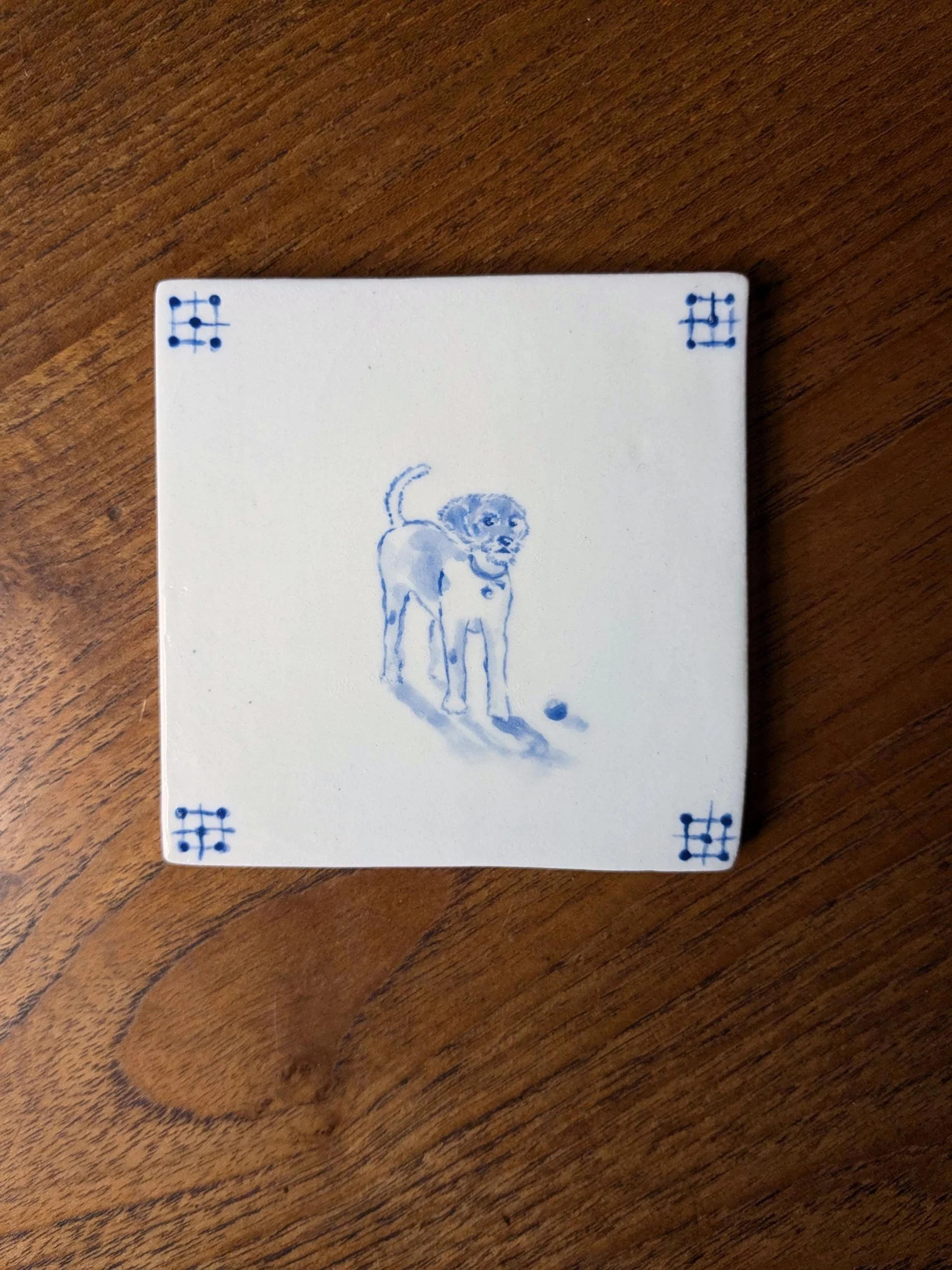 Handmade & Hand Painted Pet Motif Delft Inspired Custom Dog or Catporcelain Tile / Kitchen Bathro... | Etsy (US)