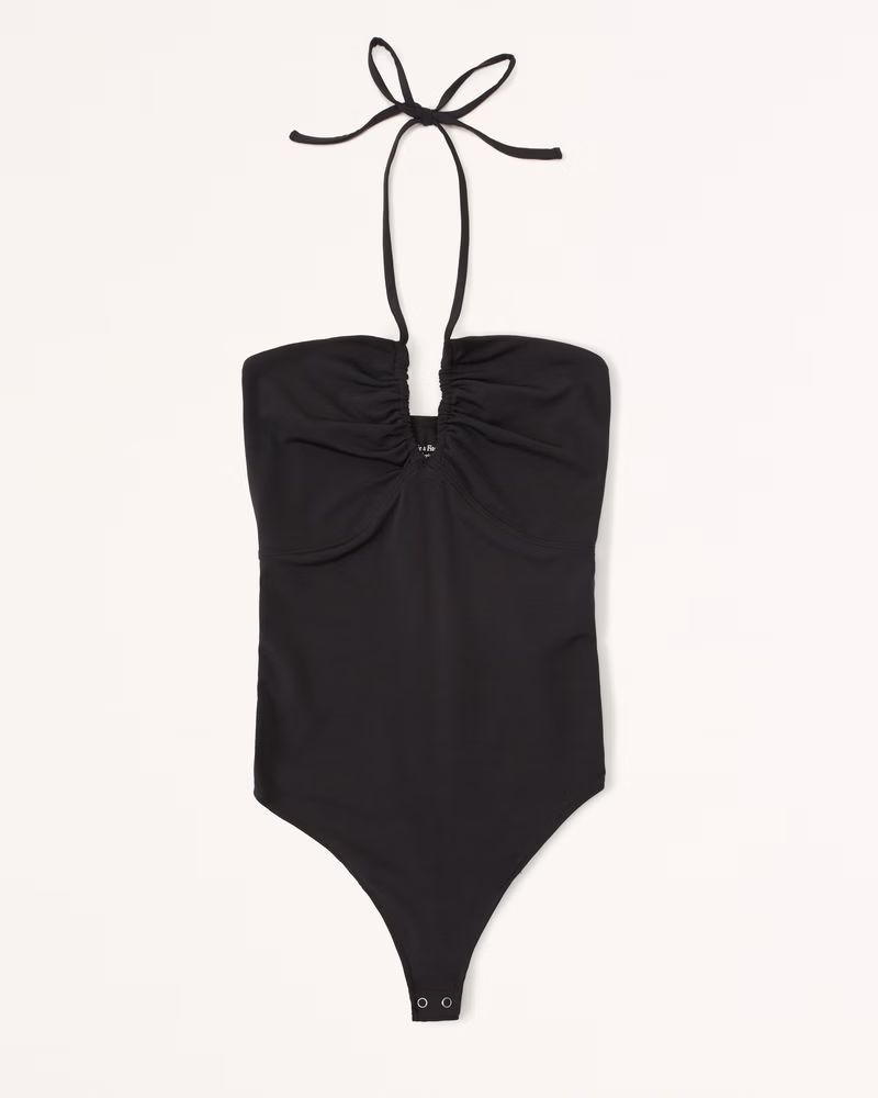 Ruched Halter Bodysuit | Abercrombie & Fitch (US)