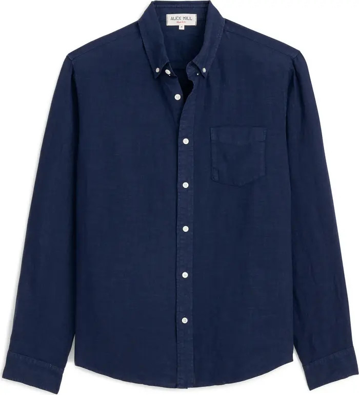 Mill Linen Button-Down Shirt | Nordstrom