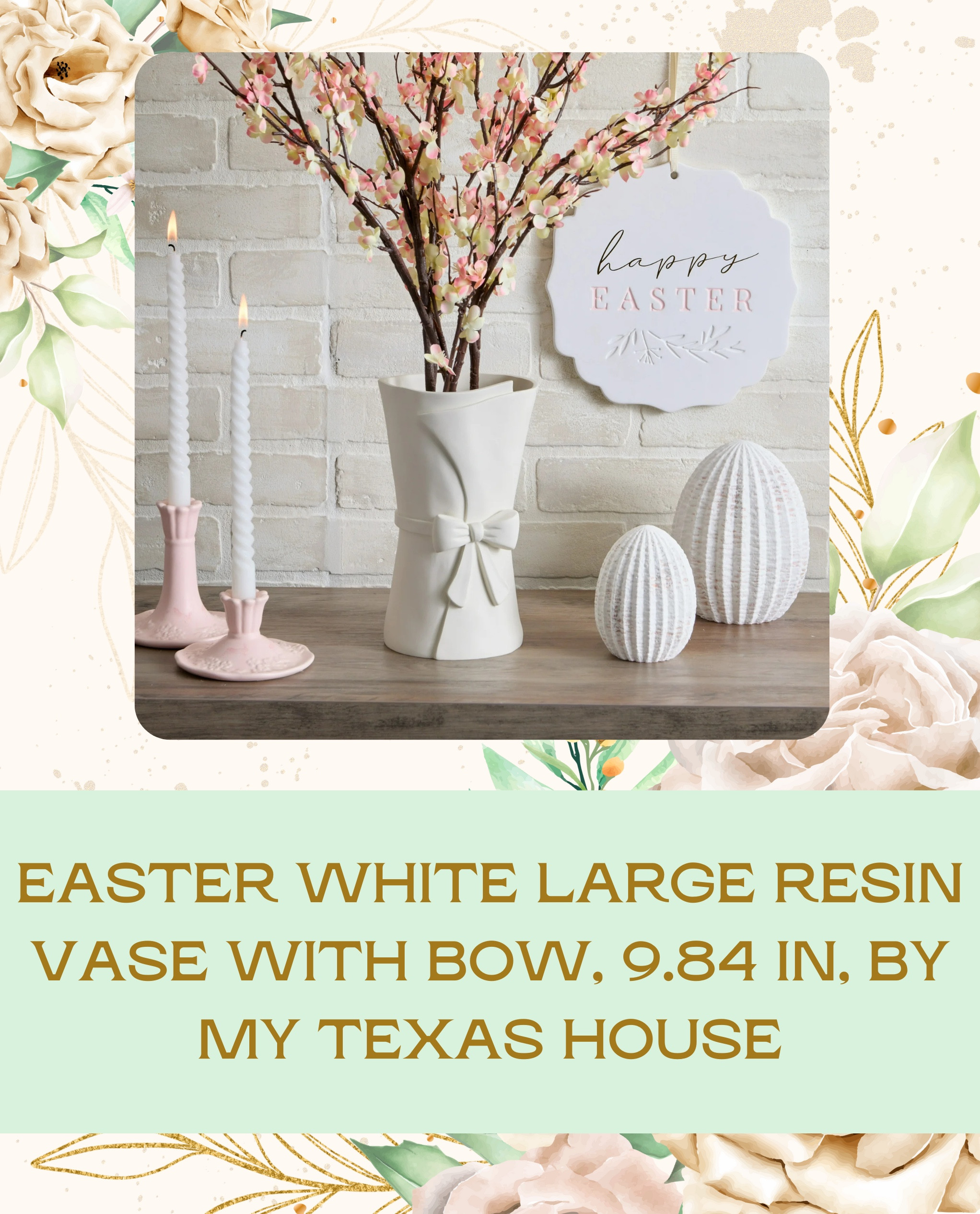 This Easter White Large Resin Vase with Bow from My Texas House is a beautiful, elegant addition to your spring decor! 🌸🎀 Its classic design is perfect for any Easter centerpiece or floral arrangement. 

#LTKFindsUnder50 #LTKSeasonal #LTKHome