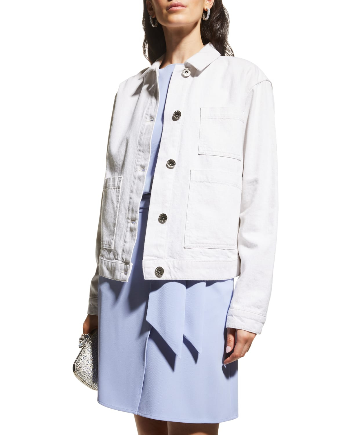 Cotton-Linen Denim Jacket | Neiman Marcus