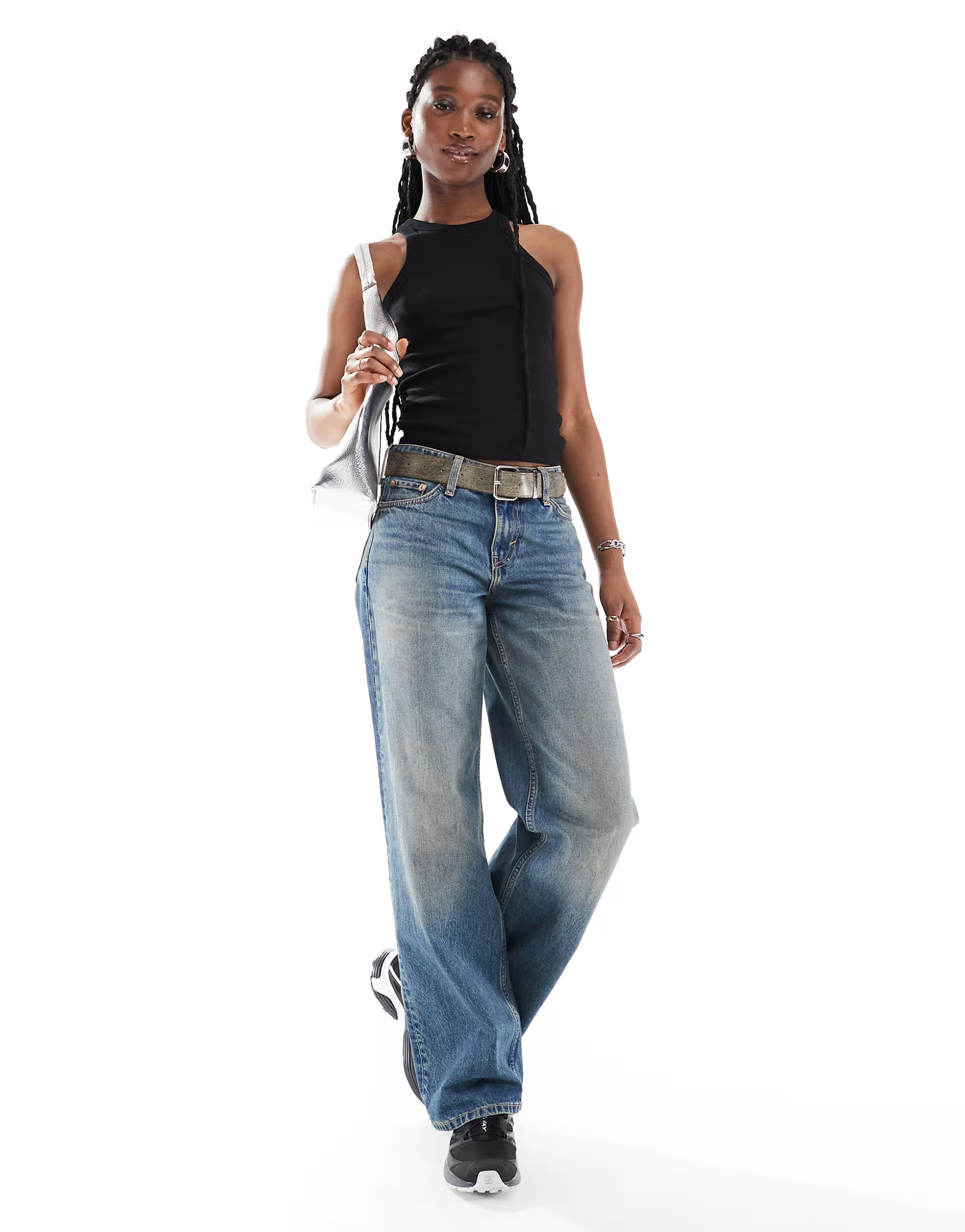 Monki ribbed racer vest in black | ASOS (Global)