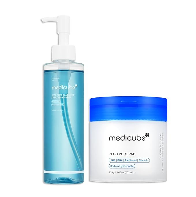 medicube Pore Care Duo for Flawless Skin: Zero Pore Blackhead Deep Cleansing Oil & Pads 2.0 | Amazon (US)