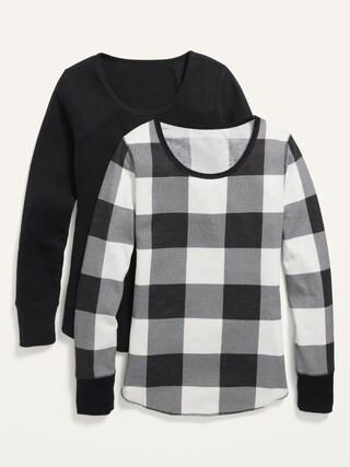 Long-Sleeve Thermal Pajama Tee 2-Pack for Women | Old Navy (US)