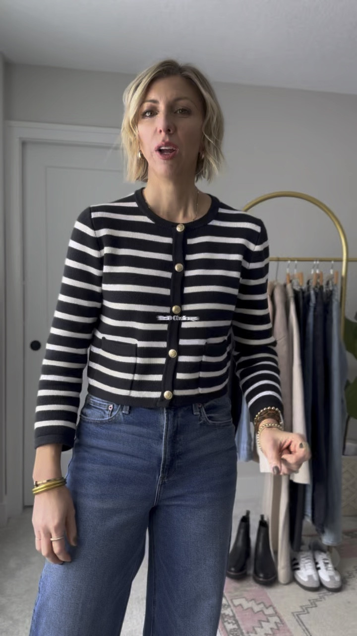 Winter 10x10 Challenge - 10 pieces, 10 outfits, 10 days - Wide Leg Jeans, High Rise Straight Jeans, Vegan Leather Straight Pants, Bouclé Cardigan, Oversized Wool-Cotton Sweater, Lightweight Cashmere Turtleneck Sweater, Mid Rise Straight Jeans, Stripe Sweater, Oversized Knitted Coat, Chambray Shirt

#LTKSeasonal #LTKstyletip #LTKover40