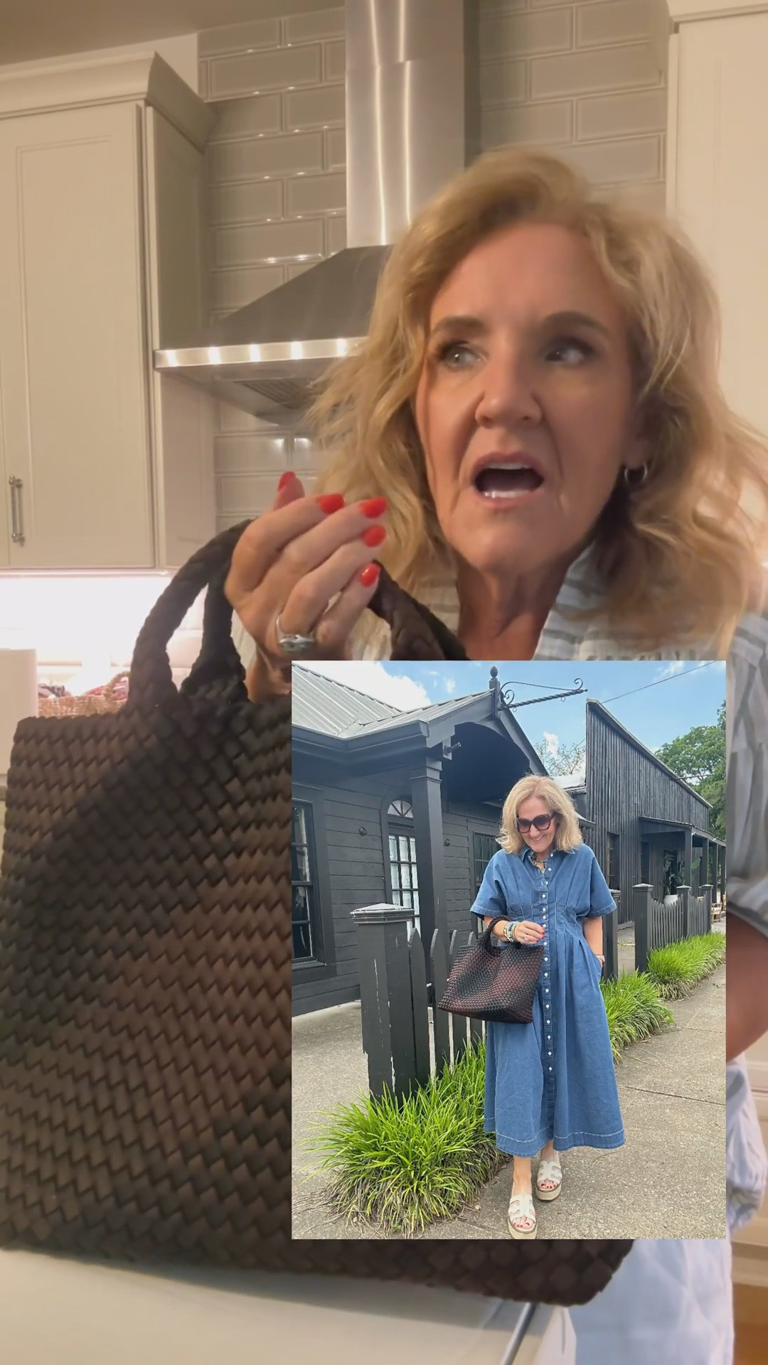 Naghedi bags on sale at Nordstrom. I love how substantial they are. They’re just super cool. Mine is on sale, marked down. Then I ordered a lighter one on the Nordstrom anniversary sale. 
Linen top size medium 

#LTKOver40 #LTKSaleAlert #LTKItBag