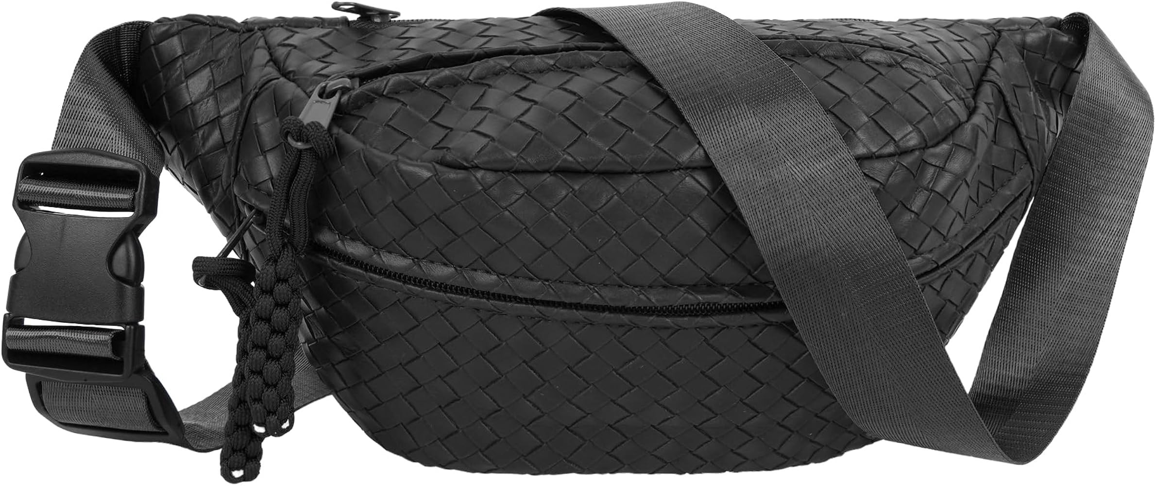Women Fanny Pack Fashion Woven Leather Waist Bag Casual Belt Bag Waist Purse Chest Bag Cross Body... | Amazon (US)