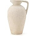 LUKA Ceramic Rustic Farmhouse Vase,9.25 inch Terracotta Vase with Handle,Neutral Tall Clay Vases ... | Amazon (US)
