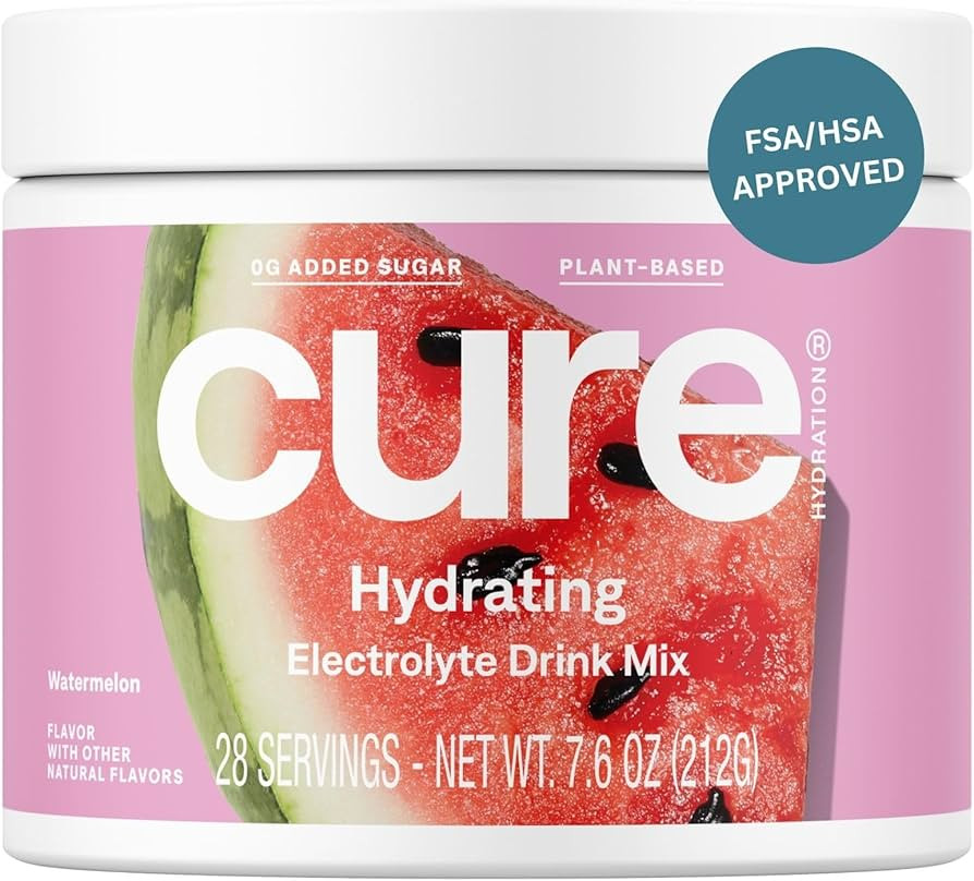 Amazon.com: Cure Hydration | Plant-Based Electrolyte Drink Mix | No Added Sugar | FSA & HSA | Deh... | Amazon (US)