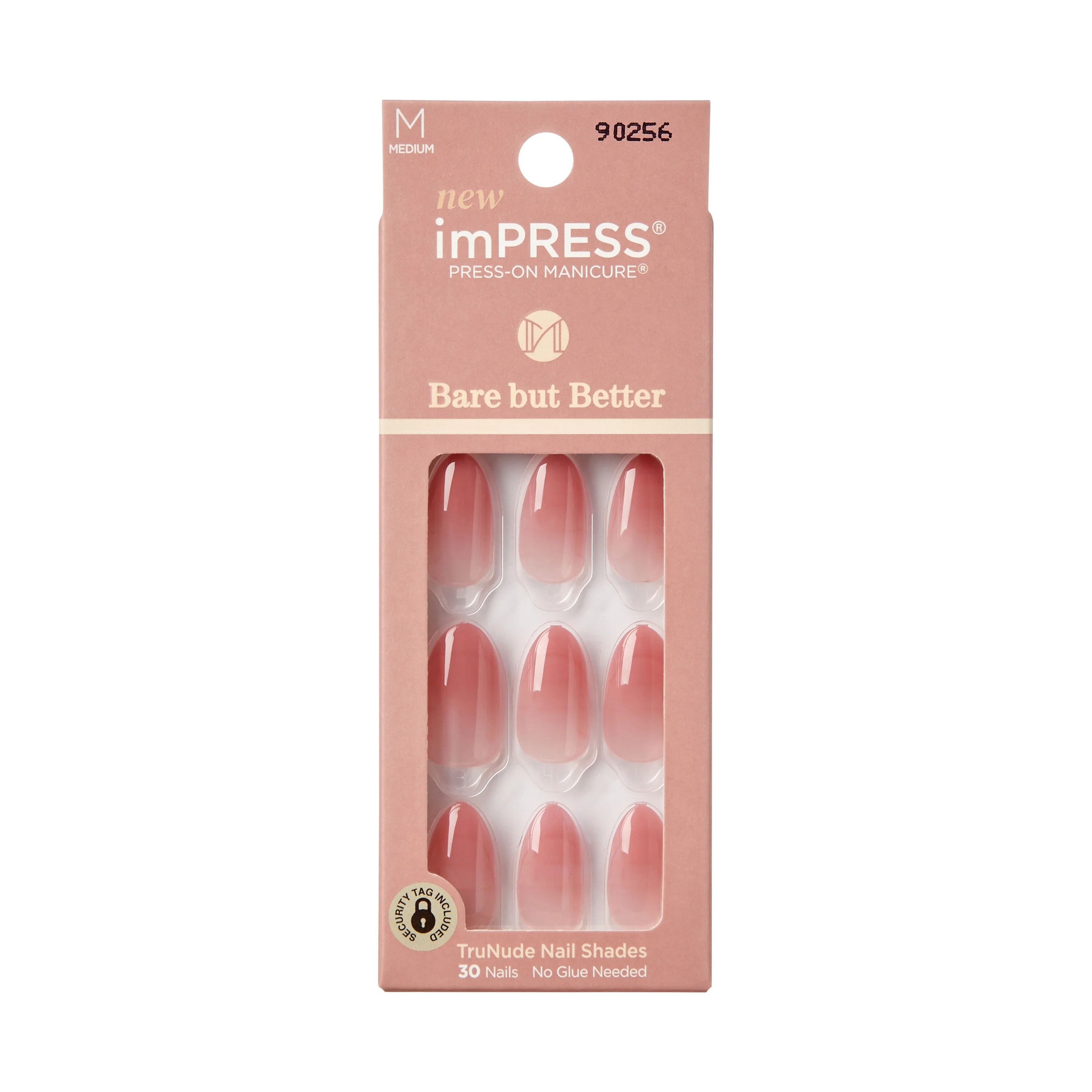 KISS imPRESS Bare but better Medium Almond Gel Press-On Nails, Glossy Light Pink, 30 Pieces - Wal... | Walmart (US)