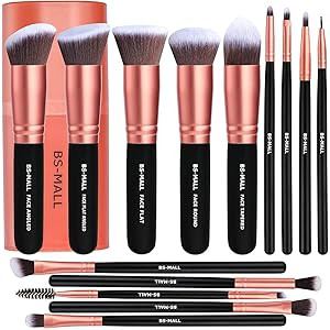 BS-MALL Makeup Brushes Premium Synthetic Foundation Powder Concealers Eye Shadows Makeup 14 Pcs B... | Amazon (US)